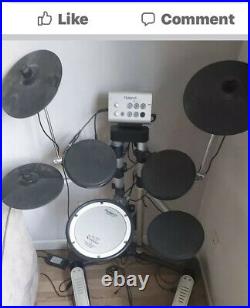 Roland Hd-1 V Electric Electronic Digital Drum Kit Set +Drumsticks Plus Key Tool