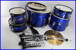SEE NOTES Easter EDS-350 Beginner Junior Drum Set Metallic Blue 16 In 5 Pieces