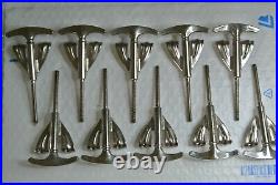 SET of 10 1958 LUDWIG CLASSIC NICKEL TENSION RODS + CLAWS fr YOUR BASS DRUM M731