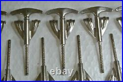 SET of 10 1958 LUDWIG CLASSIC NICKEL TENSION RODS + CLAWS fr YOUR BASS DRUM M731