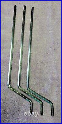 SET of (3) VINTAGE ROGERS USA 17 HEX FLOOR TOM LEGS WITHOUT RUBBER FEET