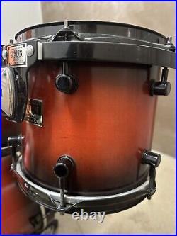 SPAUN CUSTOM MAPLE DRUMSET 10-12-14-16-22 Red Burst Black Hardware