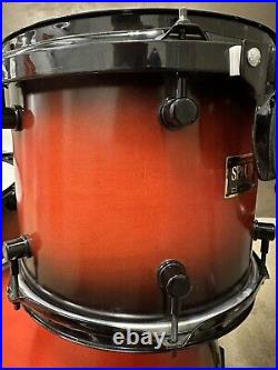 SPAUN CUSTOM MAPLE DRUMSET 10-12-14-16-22 Red Burst Black Hardware