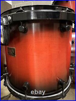 SPAUN CUSTOM MAPLE DRUMSET 10-12-14-16-22 Red Burst Black Hardware