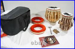 Satnam Copper Bayan Tabla Drum Set Gig Bag, Hammer, Music Book, Tuning Blocks