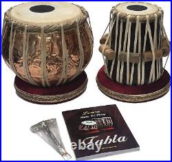 Satnam Golden Finish Bayan Hand Crafted Professional Tabla Drum Set Copper