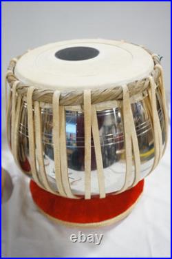 Satnam Steel Bayan Hand Crafted Steel Tabla Drum Set with Tabla Set Gig Bag