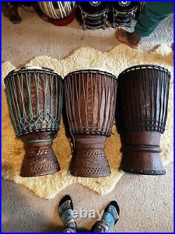 Set Of 3 Bougarabou Drums Not Djembe