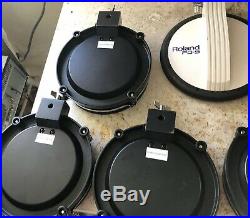 (Set Of 7) Alesis/Roland Drum Pads Toms & Snare Dual Zone WithWires