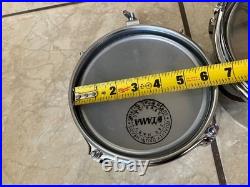 Set of Vintage Chrome steel Mini Timbales 6, 8 and 10 excellent conditions