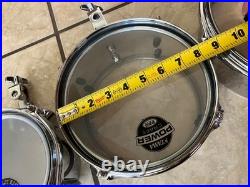 Set of Vintage Chrome steel Mini Timbales 6, 8 and 10 excellent conditions