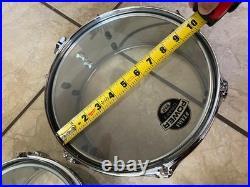 Set of Vintage Chrome steel Mini Timbales 6, 8 and 10 excellent conditions