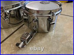 Set of Vintage Chrome steel Mini Timbales 6, 8 and 10 excellent conditions