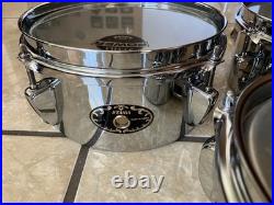 Set of Vintage Chrome steel Mini Timbales 6, 8 and 10 excellent conditions