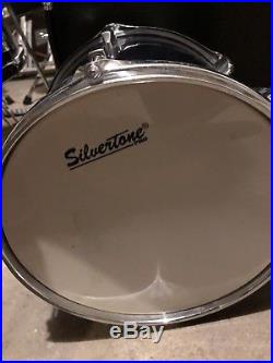Silvertone Pro Five Piece Drum Set/Kit Package slightly used 9/10 condition