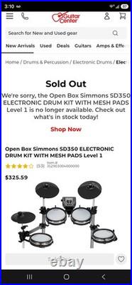 Simmons SD350 Electronic Drum Kit Mesh Pads 7-Piece Beginner Digital Set