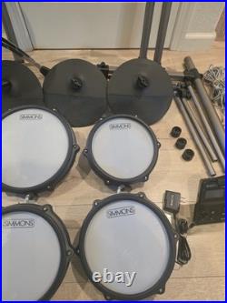 Simmons Titan 50 Electronic Drum Kit Mesh Heads Pedals Module Rack Throne Tested