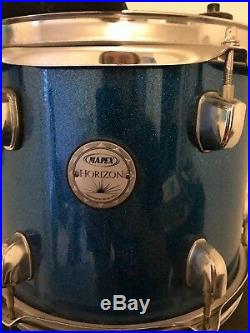 Slightly Used Mapex Drum Set Blue Sparkle Lacquer 7 Piece Set