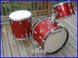 Slingerland 1965 Red Sparkle 3-piece Vintage Drum Set Drum Kit
