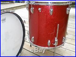 Slingerland 1965 Red Sparkle 3-piece Vintage Drum Set Drum Kit