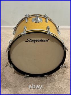 Slingerland 20 X 14 Bass Drum Gold Sparkle Very Nice Condition Drums Drumset Slingerland 20 X 14 Bass Drum Gold Sparkle Very Nice Condition Drums Drumset
