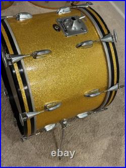 Slingerland 20 X 14 Bass Drum Gold Sparkle Very Nice Condition Drums Drumset Slingerland 20 X 14 Bass Drum Gold Sparkle Very Nice Condition Drums Drumset