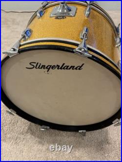 Slingerland 20 X 14 Bass Drum Gold Sparkle Very Nice Condition Drums Drumset Slingerland 20 X 14 Bass Drum Gold Sparkle Very Nice Condition Drums Drumset