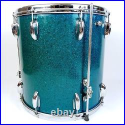 Slingerland 22,13,16 Blue Sparkle Radio King Drum Set'55 3ply Mahogany/Brass 50s