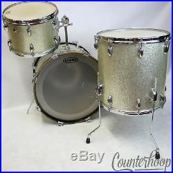 Slingerland 22x14,13,16 Drum Set Silver Sparkle Vintage 60s 3Ply Bass/Tom/Floor