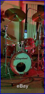 Slingerland 5PC Drum Set, 18 Bass, 16 Fl Tom, Picallo Snare