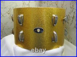 Slingerland 8 x 12 Rack Tom Shell Sparkling Gold Pearl 70's with Hardware LQQK
