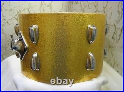 Slingerland 8 x 12 Rack Tom Shell Sparkling Gold Pearl 70's with Hardware LQQK