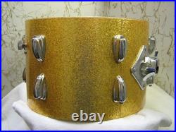 Slingerland 8 x 12 Rack Tom Shell Sparkling Gold Pearl 70's with Hardware LQQK