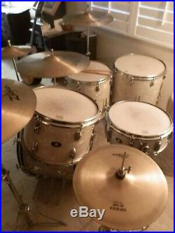 Slingerland Buddy Rich Drum Set, Wmp H/ware, Cases, Cymbals, Cannister Throne Nice
