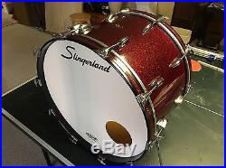 Slingerland Drum Set 1965 Sparkling Red Pearl 22 16 12 Original Matching Kit