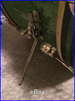 Slingerland Drum Set Krupa Solid Radio King Snare Green Sparkle Camco Rogers 50s