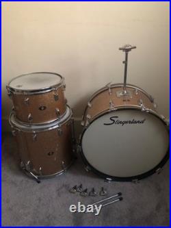 Slingerland Drums 3Piece Set Champagne Sparkle Black and Gold Badge