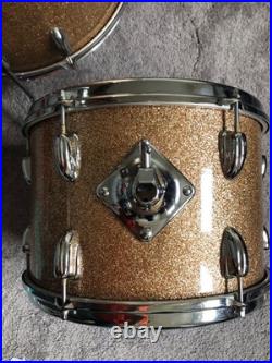 Slingerland Drums 3Piece Set Champagne Sparkle Black and Gold Badge