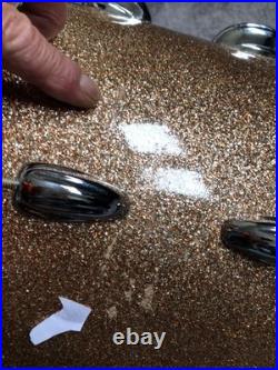 Slingerland Drums 3Piece Set Champagne Sparkle Black and Gold Badge