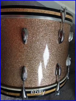 Slingerland Drums 3Piece Set Champagne Sparkle Black and Gold Badge