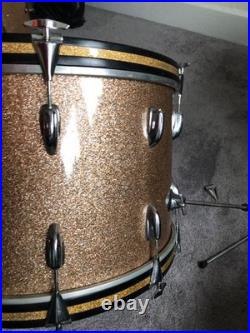 Slingerland Drums 3Piece Set Champagne Sparkle Black and Gold Badge