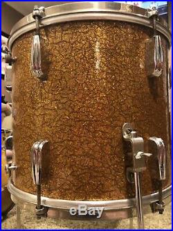 Slingerland Radioking Drum set In Gold Sparkle Early 50s 22-13-14