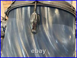 Slingerland Vintage 12-13-16-22 Drum Set Concert Toms Blue Satin Flame