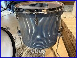 Slingerland Vintage 12-13-16-22 Drum Set Concert Toms Blue Satin Flame