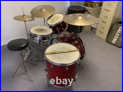 Slingerland Vintage Drum Set Red Sparkle See Photos 4 Hard Cases Included