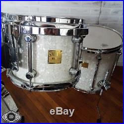 Smith Custom Drums 5 piece in Gretsch White Marine Pearl sleeper modern drum set