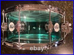 Snare Drum DW Design Series Acrylic Snare Drum 14 x 6.5 Sea Glass Drum