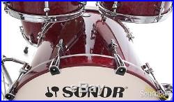Sonor 4pc Delite Maple Drum Set-Cherry Birdseye Used