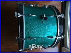 Sonor 60's Teardrop Turquoise Sparkle 3 pc Drum set 20 bass 13 tom 14 Snare