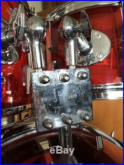 Sonor Acryl Clear Red Acrylic Drum Set Vintage 12, 13, 16, 24